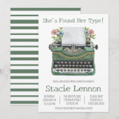 Ze heeft haar type gevonden! Typemachine Vrijgezel Kaart (Voorkant / Achterkant)