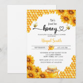 Ze heeft haar uitnodiging voor de Honey BRIDAL SHO (Voorkant / Achterkant)