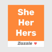 Ze heeft haar voornaamwoorden vinyl Sticker (Vel)