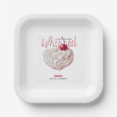 Ze heeft hem slagroomkirs bruidsdouche papieren bordje (Voorkant)