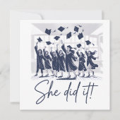Ze heeft het gedaan! Afstuderen gefeliciteerd Kaart (Voorkant)