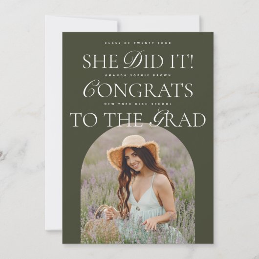 Ze heeft het gedaan | Arch Hybrid Font Modern Afst Kaart (Voorkant)