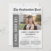 Ze heeft het gedaan | Eenvoudig Afstuderen kranten Kaart (Voorkant)