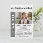 Ze heeft het gedaan | Eenvoudig Afstuderen kranten Kaart (Staand voorkant)