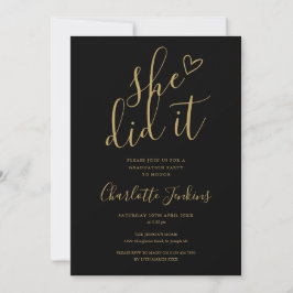 Ze heeft het gedaan Goud Schrift Foto Afstudeerfee Kaart