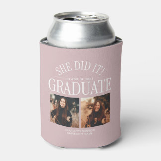 Ze heeft het gedaan Graduate 4 Foto Roze Blikjeskoeler