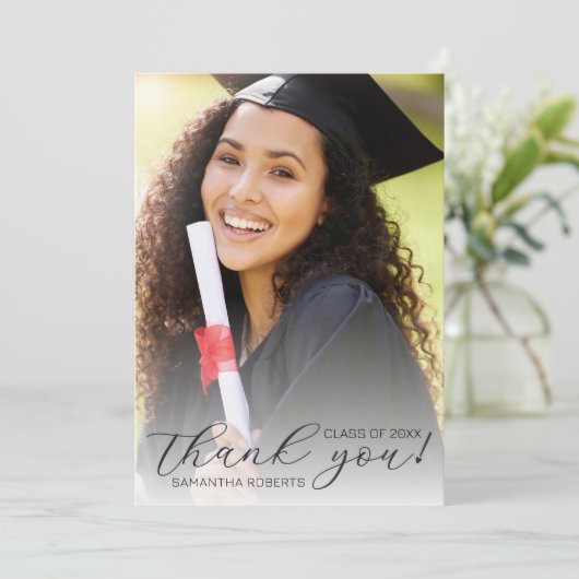 Ze heeft het gedaan! Hartscriptklasse van Afstuder Bedankkaart (Staand voorkant)