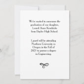 Ze heeft het gedaan! Minimalistische tekst Graduat Kaart (Achterkant)