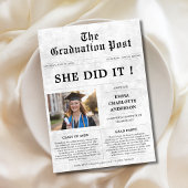 Ze heeft het gedaan | Oude stijl Afstuderen krante Kaart