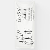 Ze Heeft Het Gedaan Script Hart Afstudeerfeest Spandoek (Verticaal)