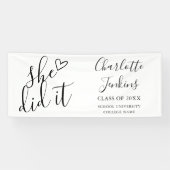 Ze Heeft Het Gedaan Script Hart Afstudeerfeest Spandoek (Horizontaal)