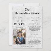 Ze heeft het gedaan | Unieke krant Afstuderen foto Kaart (Voorkant)