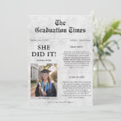 Ze heeft het gedaan | Unieke krant Afstuderen foto Kaart (Staand voorkant)