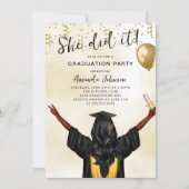 Ze Heeft Het Gedaan Vrouwelijke Afstudeerfeest Kaart (Voorkant)