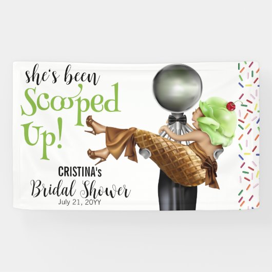 Ze heeft ijssalon Vrijgezellenfeest opgepakt Spandoek (Horizontaal)