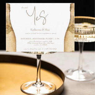 Ze Heeft Ja Champagne Verloving Feest Kaart
