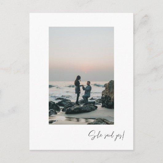 Ze Heeft Ja Foto Verlovingsfeest Uitnodigingskaart Briefkaart (Voorkant)