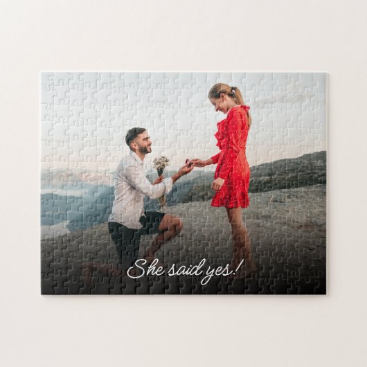 Ze Heeft Ja Gezegd! Aangepaste Foto Aankondiging V Legpuzzel (Horizontaal)