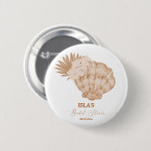 Ze Heeft Ja Gezegd Boho Beach Seashell Bruidsfeest Ronde Button 5,7 Cm (Voorkant /achterkant)