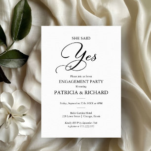 Ze Heeft Ja Gezegd Elegant Script Verloving Feest Kaart