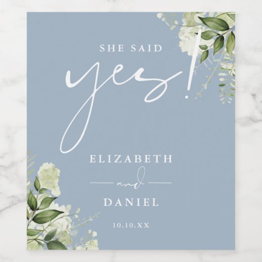 Ze Heeft Ja Gezegd Groene Tuintjes Stofblauw Verlo Wijn Etiket (Enkel label)