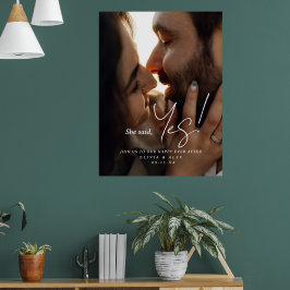 Ze Heeft Ja Gezegd Koppel Foto Verlovingsbord Post Poster
