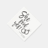 Ze Heeft Ja Gezegd! | Lettertype voor verlovingsfe Servet (Hoek)