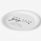 Ze Heeft Ja Gezegd Minimalistisch Script Bruidsfee Papieren Bordje (Gekanteld)