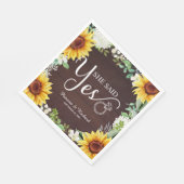 Ze Heeft Ja Gezegd Rustieke Zonnebloemen Verloving Servet (Hoek)