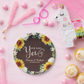 Ze Heeft Ja Gezegd Rustige Zonnebloemen Verlovings Papieren Bordje (Feest)