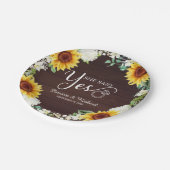 Ze Heeft Ja Gezegd Rustige Zonnebloemen Verlovings Papieren Bordje (Gekanteld)
