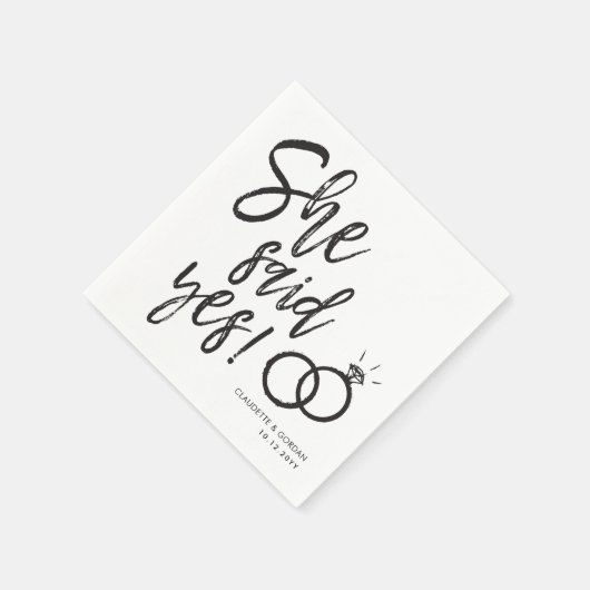 Ze Heeft Ja Gezegd! | Uitnodiging Verlovingsfeest Servet (Hoek)