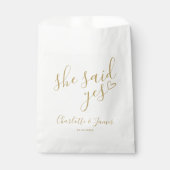 Ze Heeft Ja Gezegd Verlovingsfeest Chic Goud Bedankzakje (Voorkant)