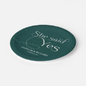 Ze Heeft Ja Gezegd Verlovingsfeest Groene Papieren Bordje (Gekanteld)