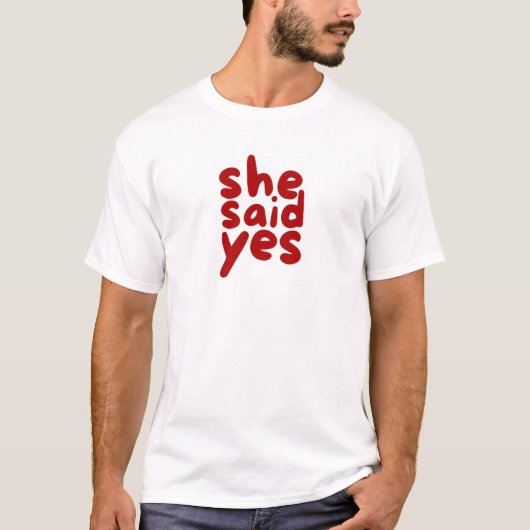 Ze Heeft Ja Gezegd – Verlovingsfeest T-shirt (Voorkant)