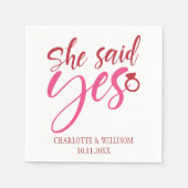 Ze Heeft Ja Gezegd Verlovingsfeestje Servet (Voorkant)