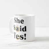 Ze Heeft Ja Gezegd! Verlovingsring Bruid Verloving Koffiemok (Voorkant links)