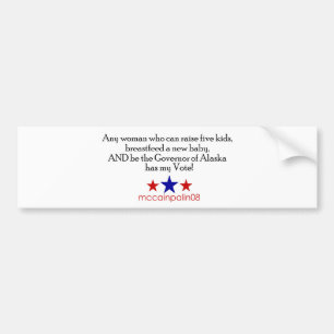 Ze heeft mijn stem - Bumpersticker voor moeders