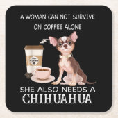 Ze heeft ook een Chihuahua koffie nodig Kartonnen Onderzetters (Voorkant)