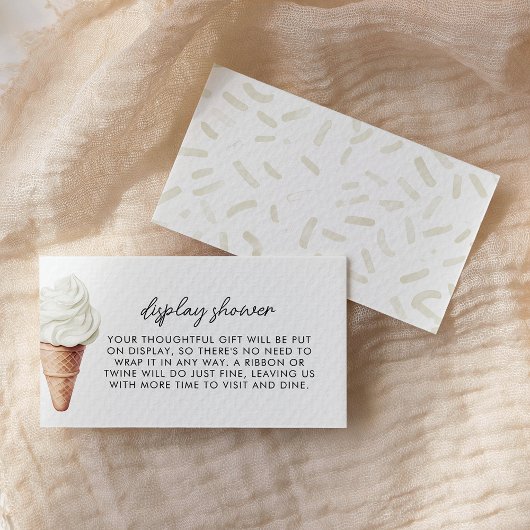 Ze heeft vanille display douche opgepakt informatiekaartje