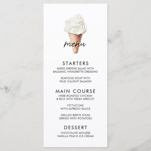 Ze heeft vanille-Vrijgezellenfeest opgeraapt Menu (Voorkant)