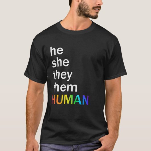 Ze heeft ze tot de menselijke LGBTQ-pride Mannen v T-shirt (Voorkant)