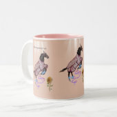 Ze heeft zoveel plezier! tweekleurige koffiemok (Voorkant links)