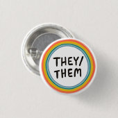 ZE/HEN Pronouns Rainbow Zachte Circle Ring Ronde Button 3,2 Cm (Voorkant /achterkant)
