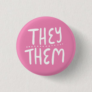 ZE/HEN ronounden roze handlettering minimumaantal Ronde Button 3,2 Cm