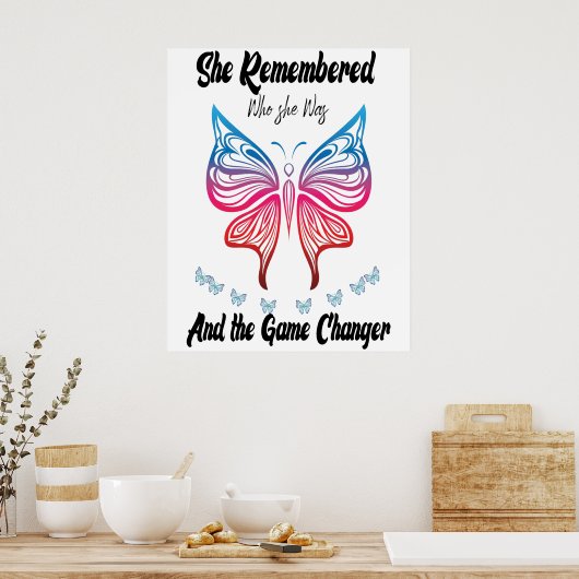 Ze herinnerde zich wie ze was en het spel verander poster (Keuken)