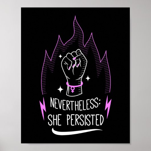 Ze hield vol dat feministische vrouwen gelijke kan poster (Voorkant)