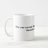 Ze hield vol. koffiemok (Links)