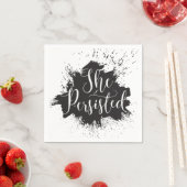 Ze hield vol met cocktailservetten servet (Insitu)