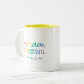 Ze hield Waterverf Typografie Feminist Tweekleurige Koffiemok (Voorkant links)